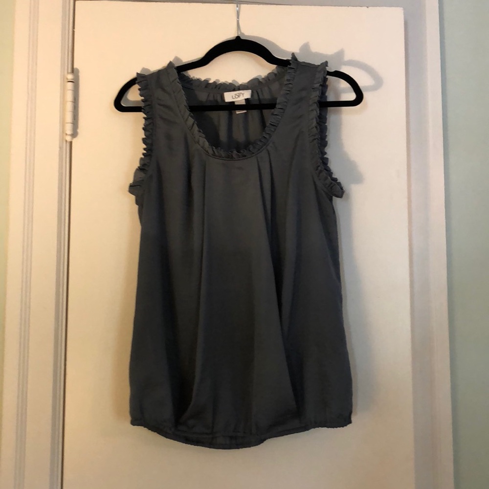 Loft grey sleeveless blouse.